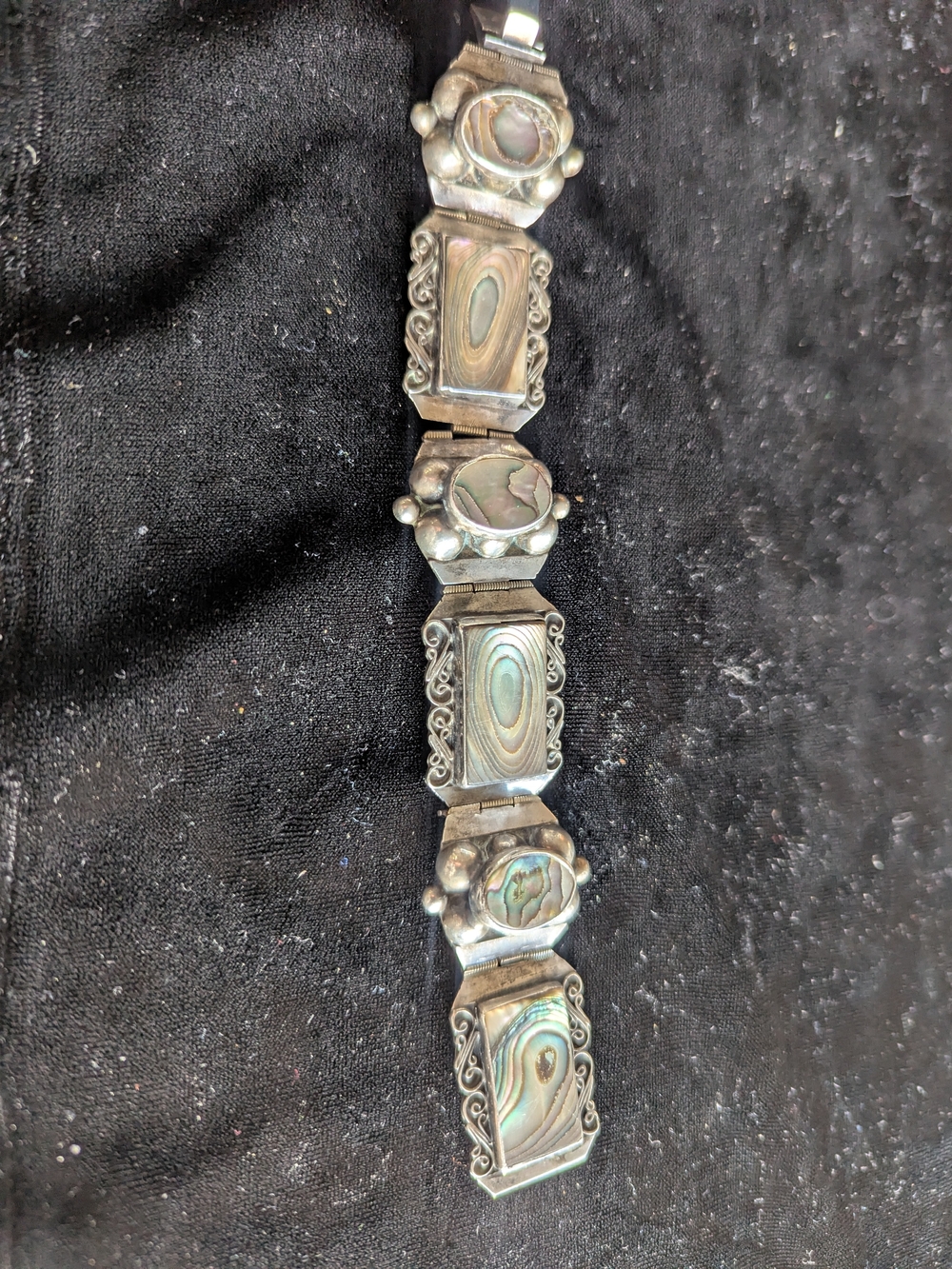 Sterling Silver Abalone Inlay Bracelet